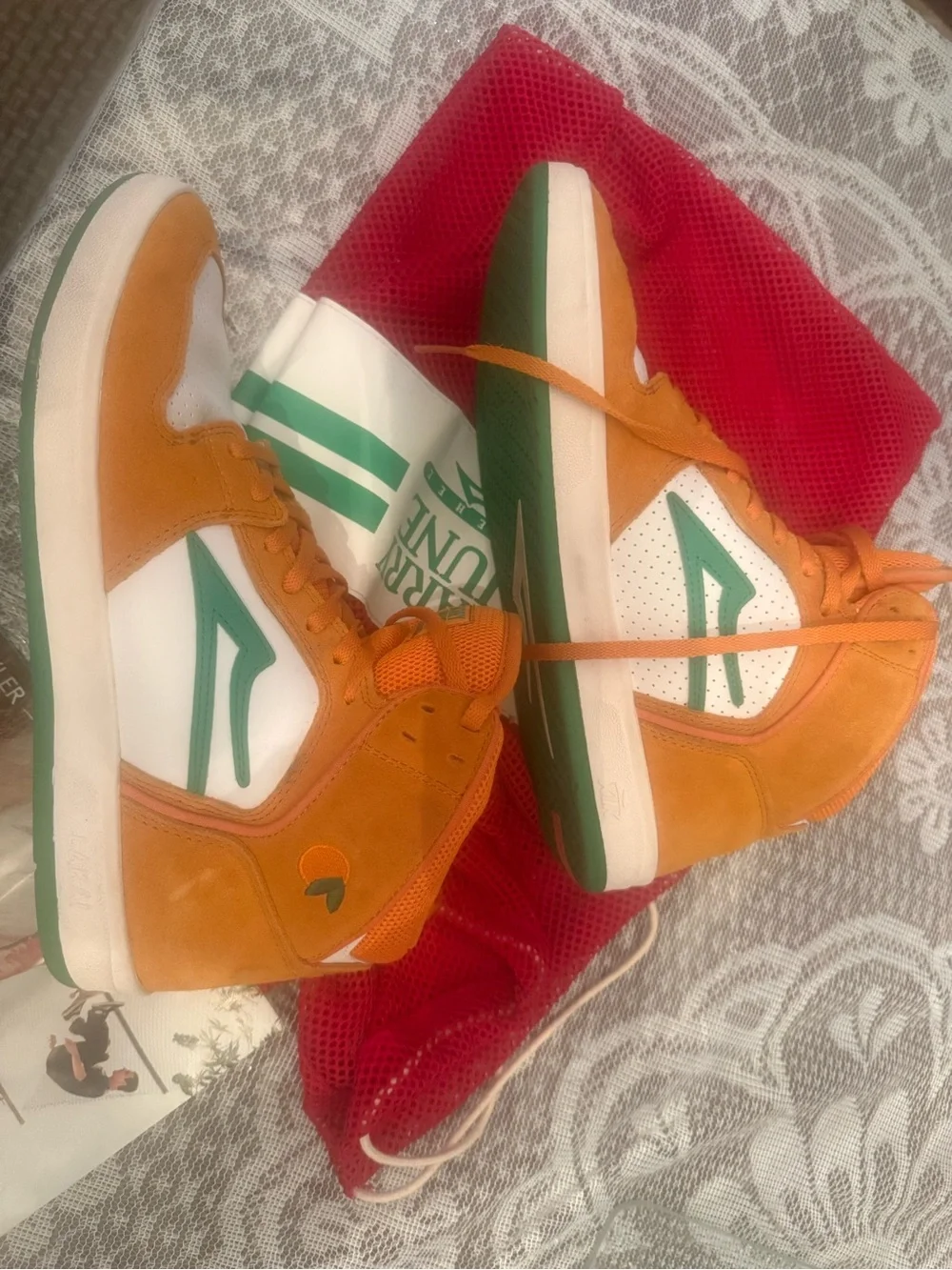 Nike Larry June Orange and White High-Top Sneakers